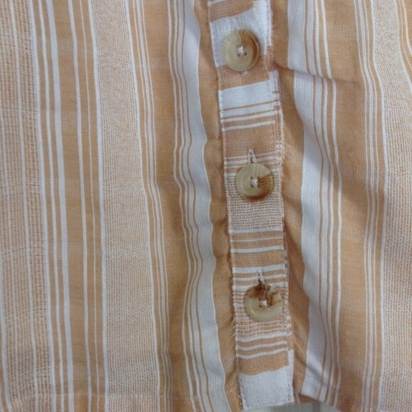 LOTTIE MOSS PACSUN Tan White Striped Button Front Mini Skirt Lined NWT X-Small - Picture 3 of 11